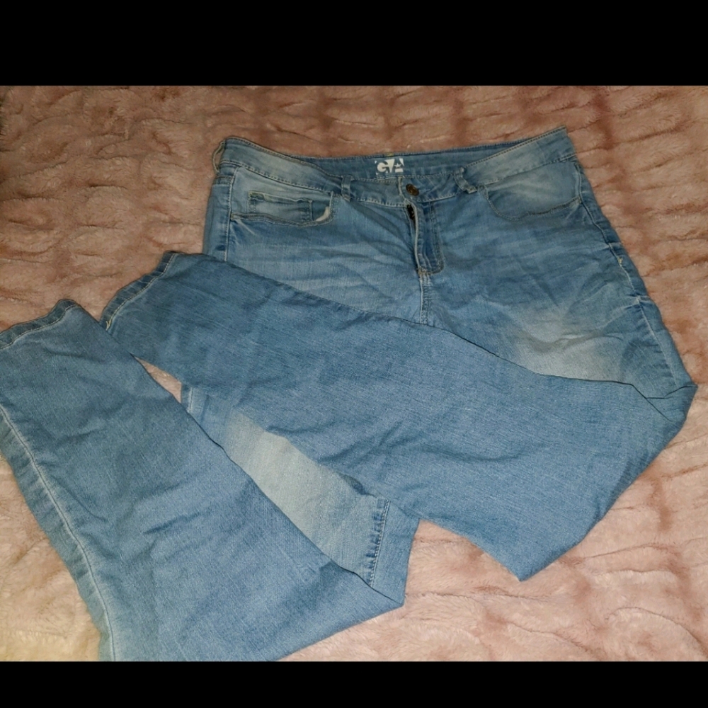 Light wash high waist jeggings